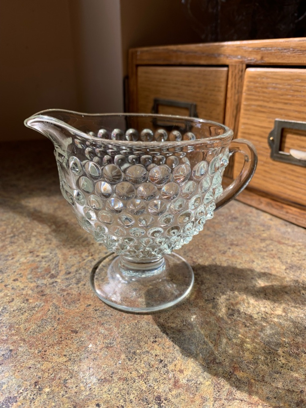 Vintage Clear Glass Hobnail Measuring Cup Decorative Serveware